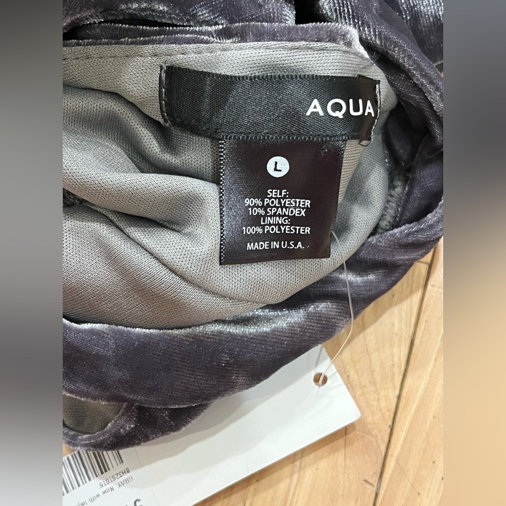 NWT Aqua Brand Grey Velvet Long Bell Sleeve Dress - Women’s Size Large - Picture 4 of 7